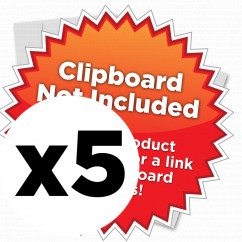 5 Pack - Vertical 11 x 17 MDF Clipboard Notepad - Blank
