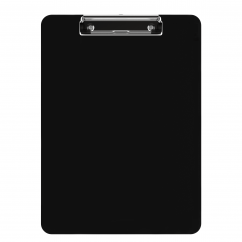Letter Size 8.5 x 11 Plastic Clipboard | Black