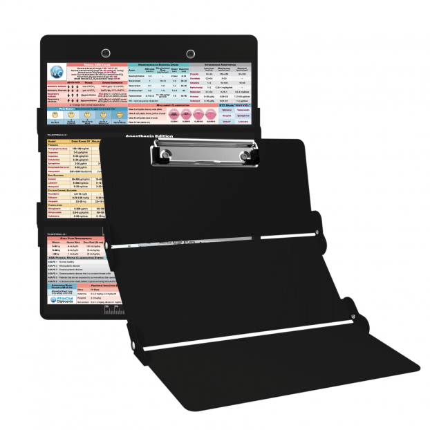 WhiteCoat Clipboard® Trifold - Black Anesthesia Edition