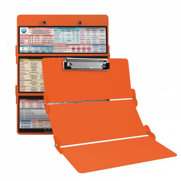 WhiteCoat Clipboard® Trifold - Orange Anesthesia Edition