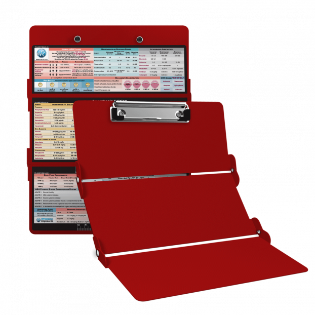 WhiteCoat Clipboard® Trifold - Red Anesthesia Edition