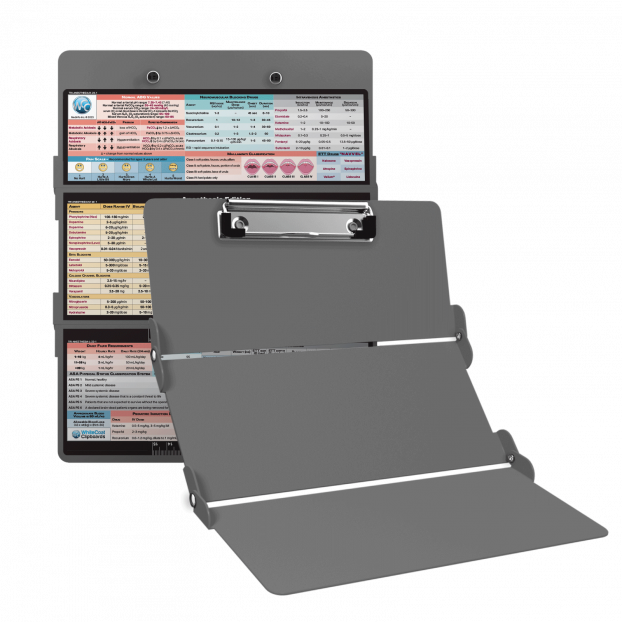 WhiteCoat Clipboard® Trifold - Silver Anesthesia Edition