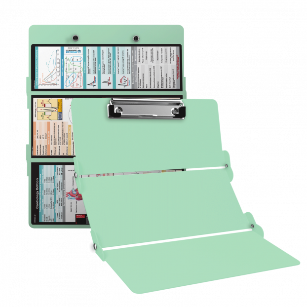 WhiteCoat Clipboard® Trifold - Mint Cardiology Edition