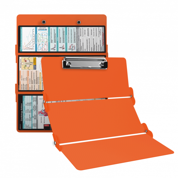 WhiteCoat Clipboard® Trifold - Orange Cardiology Edition