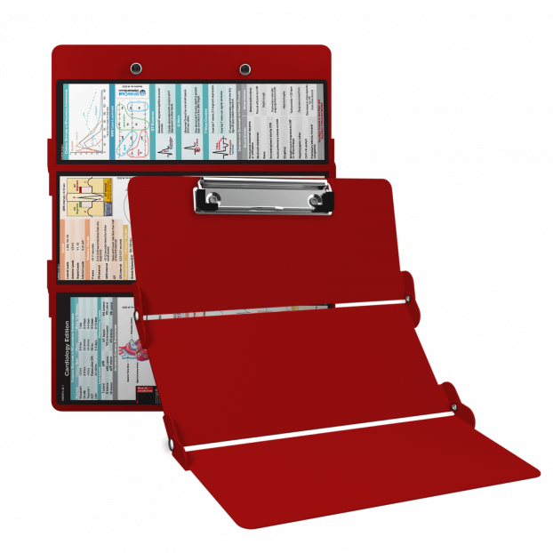 WhiteCoat Clipboard® Trifold - Red Cardiology Edition