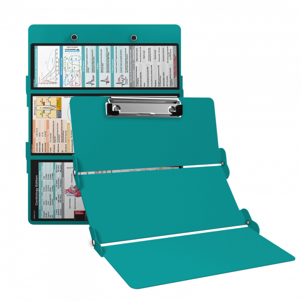 WhiteCoat Clipboard® Trifold - Teal Cardiology Edition