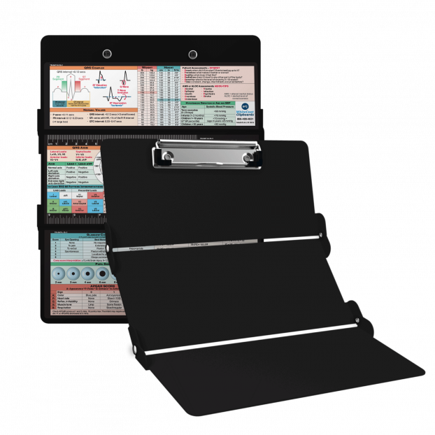 WhiteCoat Clipboard® Trifold - Black EMT Edition