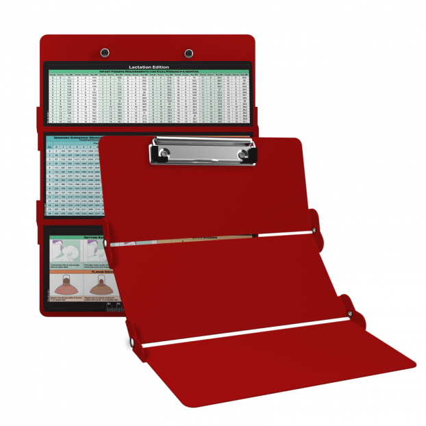 WhiteCoat Clipboard® Trifold - Red Lactation Consultant Edition