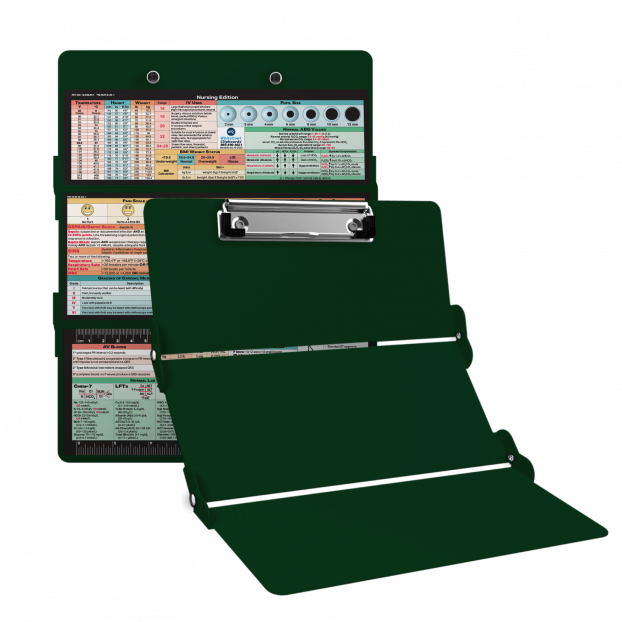 WhiteCoat Clipboard® Trifold - Green Nursing Edition
