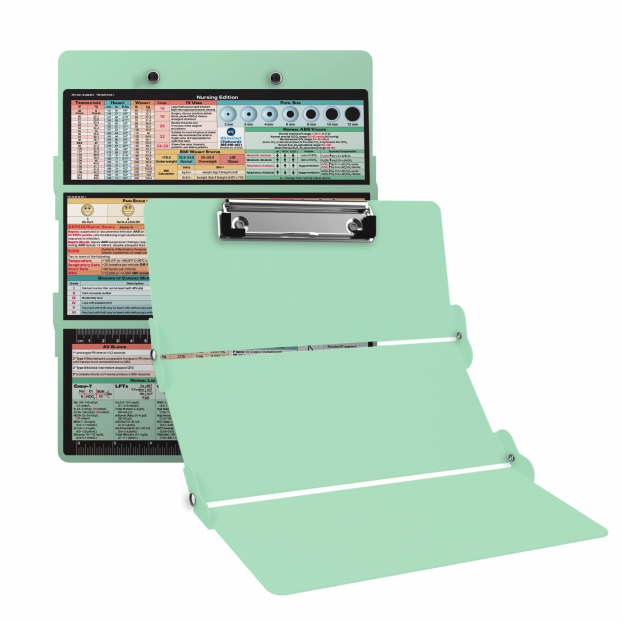WhiteCoat Clipboard® Trifold - Mint Nursing Edition