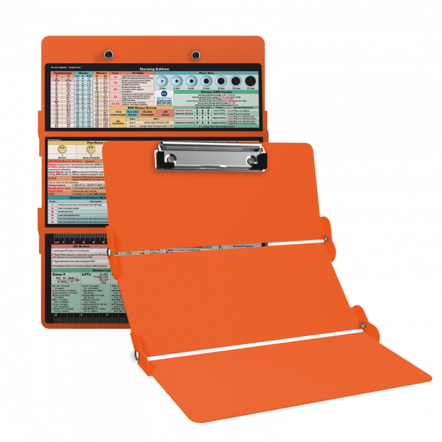 WhiteCoat Clipboard® Trifold - Orange Nursing Edition
