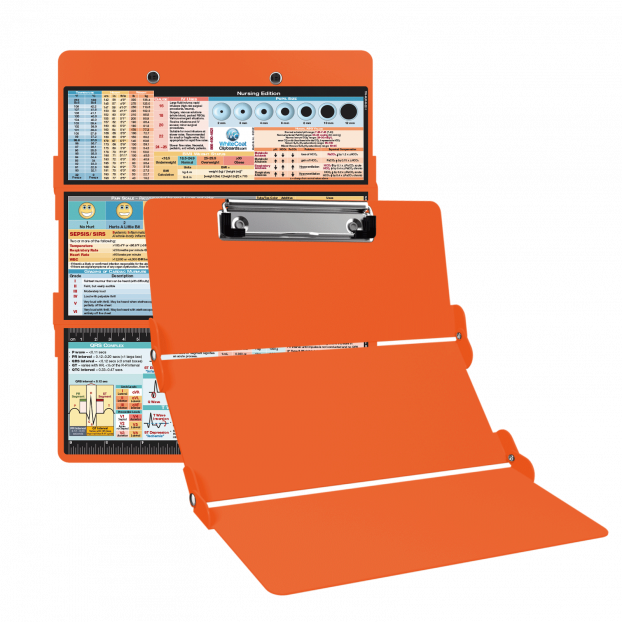 WhiteCoat Clipboard® Trifold - Orange Nursing Edition