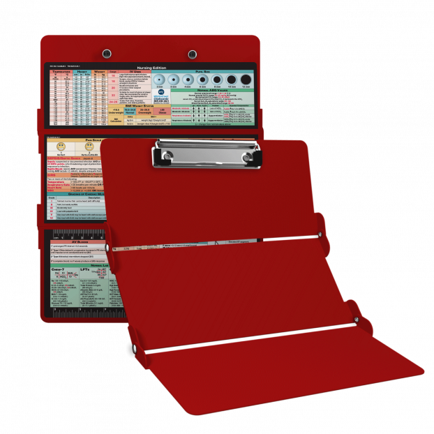 WhiteCoat Clipboard® Trifold - Red Nursing Edition