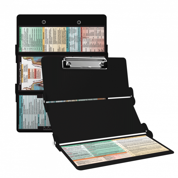 WhiteCoat Clipboard® Trifold - Black Occupational Therapy Edition