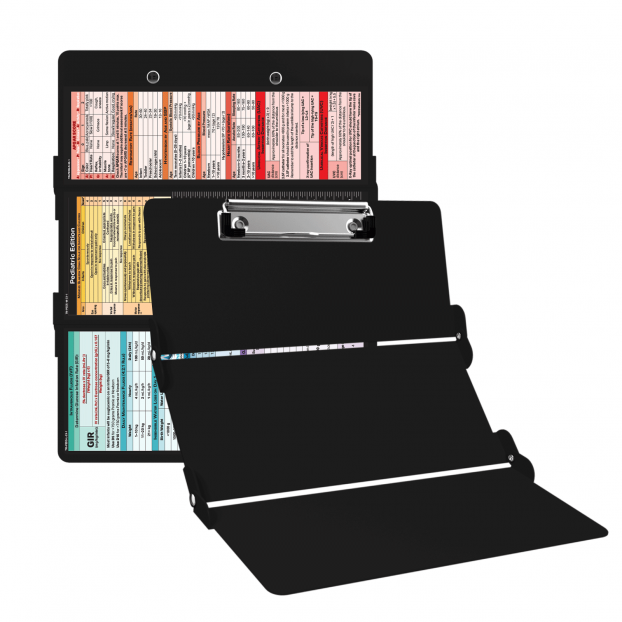 WhiteCoat Clipboard® Trifold - Black Pediatric Infant Edition