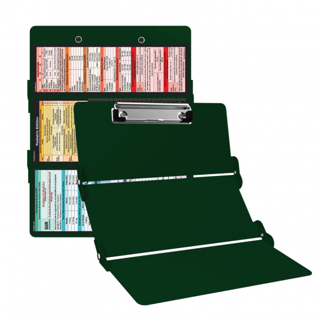 WhiteCoat Clipboard® Trifold - Green Pediatric Infant Edition
