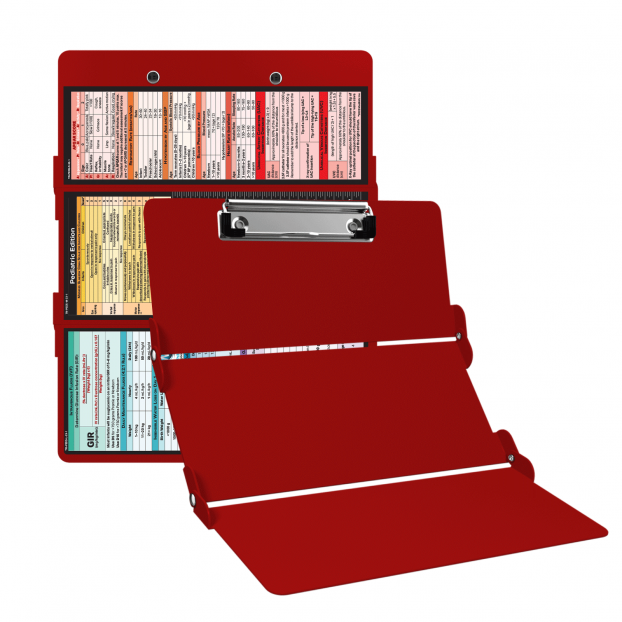 WhiteCoat Clipboard® Trifold - Red Pediatric Infant Edition
