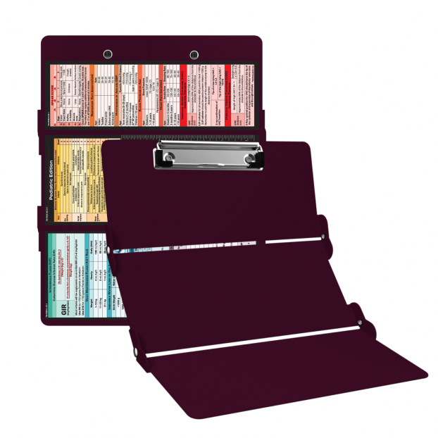 WhiteCoat Clipboard® Trifold - Wine Pediatric Infant Edition