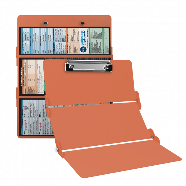 WhiteCoat Clipboard® Trifold - Coral Pharmacy Edition