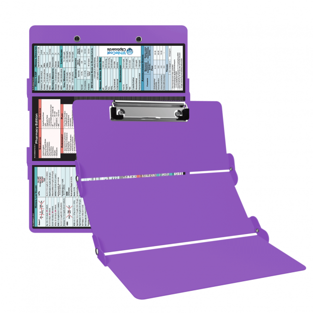 WhiteCoat Clipboard® Trifold - Lilac Pharmacy Edition