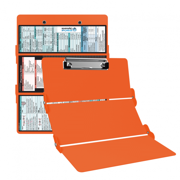 WhiteCoat Clipboard® Trifold- Orange Pharmacy Edition