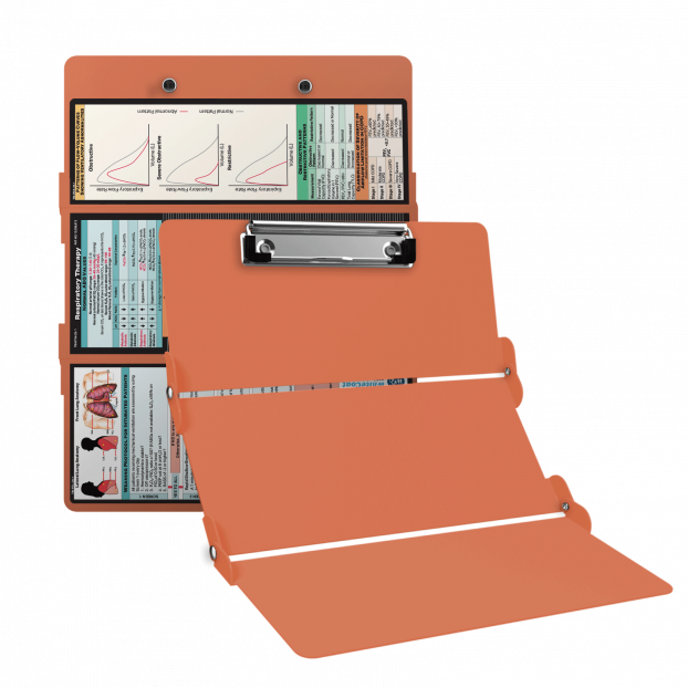 WhiteCoat Clipboard® Trifold - Coral Respiratory Therapy Edition