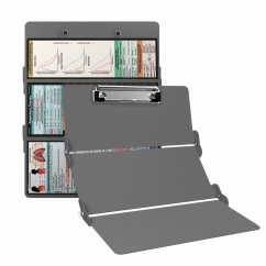 WhiteCoat Clipboard® Trifold - Silver Respiratory Therapy Edition
