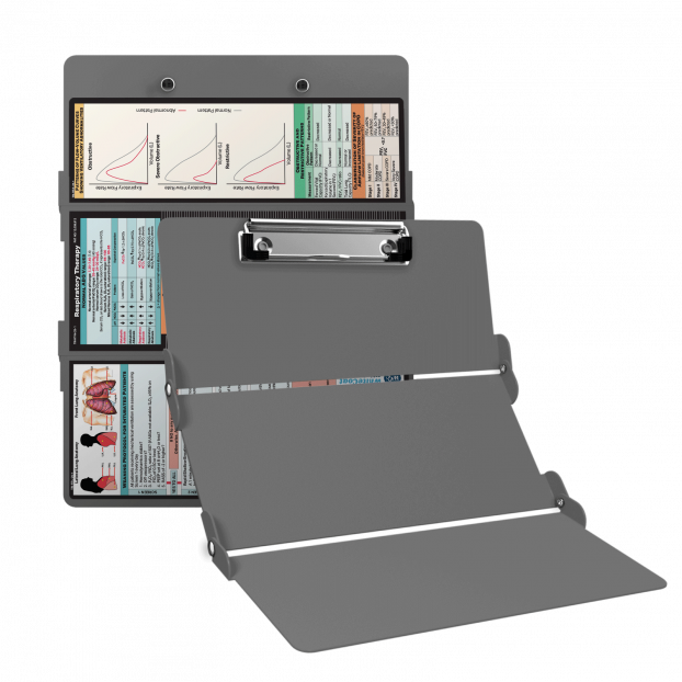 WhiteCoat Clipboard® Trifold - Silver Respiratory Therapy Edition