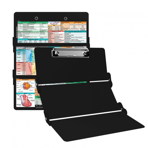 WhiteCoat Clipboard® Trifold - Black Veterinary Medicine Edition