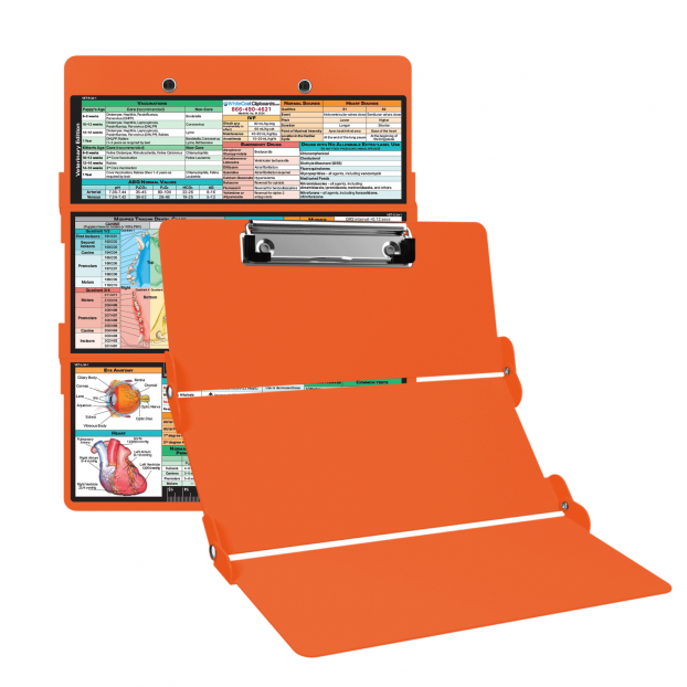 WhiteCoat Clipboard® Trifold - Orange Veterinary Medicine Edition