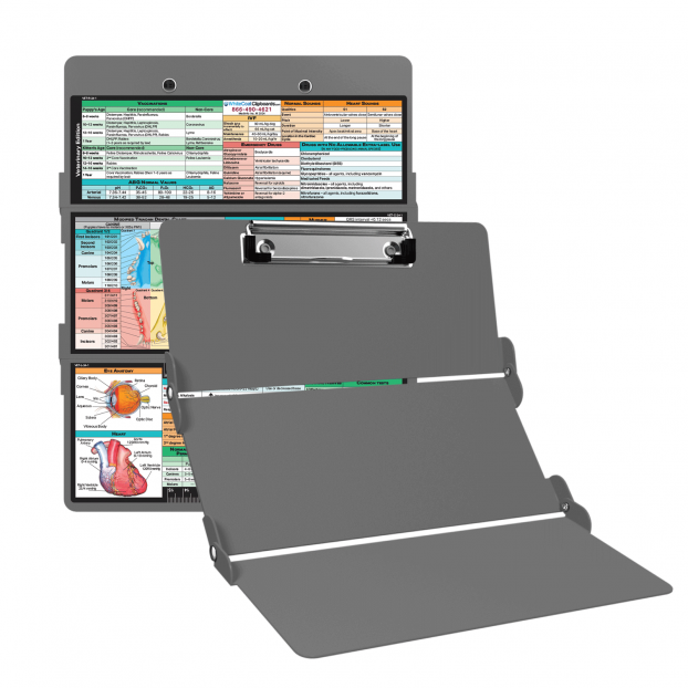 WhiteCoat Clipboard® Trifold - Silver Veterinary Medicine Edition