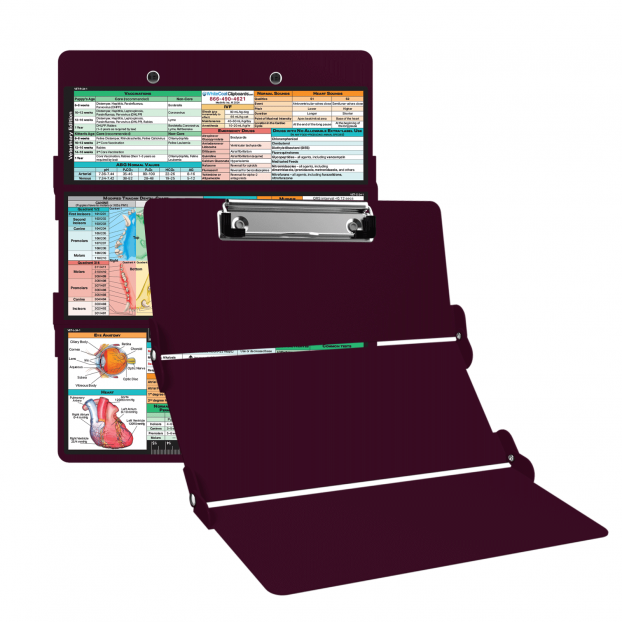 WhiteCoat Clipboard® Trifold - Wine Veterinary Medicine Edition