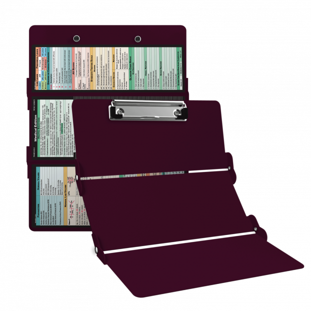 WhiteCoat Clipboard® Trifold - Wine Medical Edition