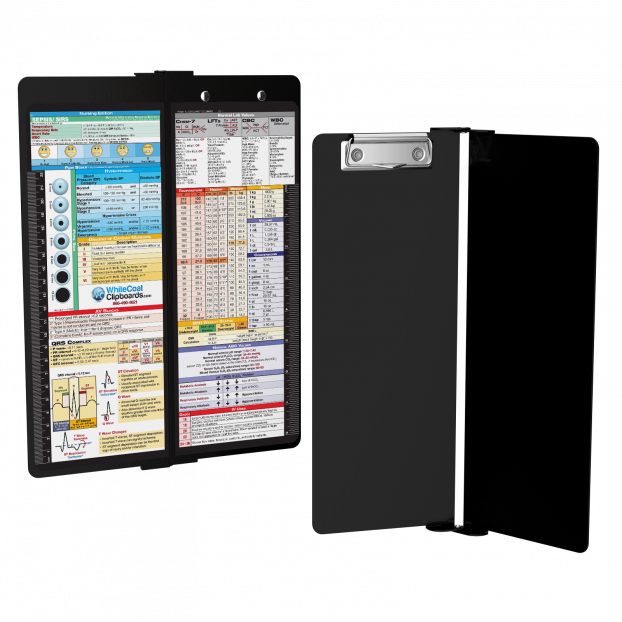 WhiteCoat Clipboard® Vertical - Black Nursing Edition