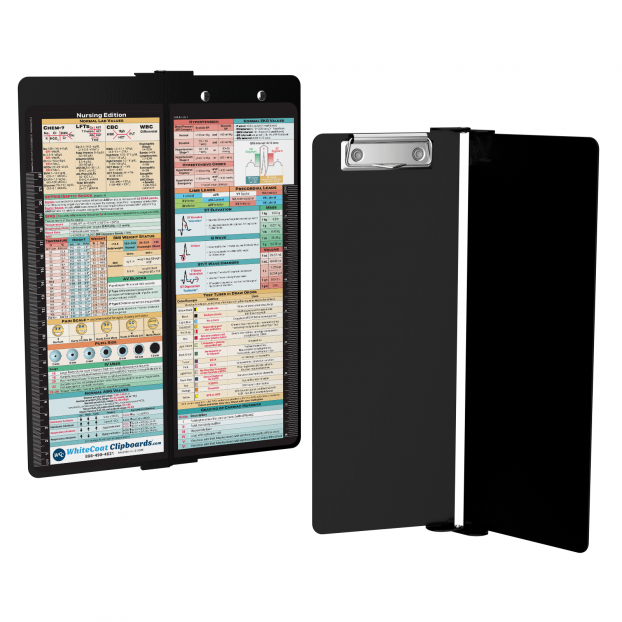 WhiteCoat Clipboard® Vertical - Black Nursing Edition
