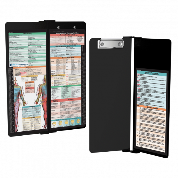 WhiteCoat Clipboard® Vertical - Black Occupational Therapy Edition