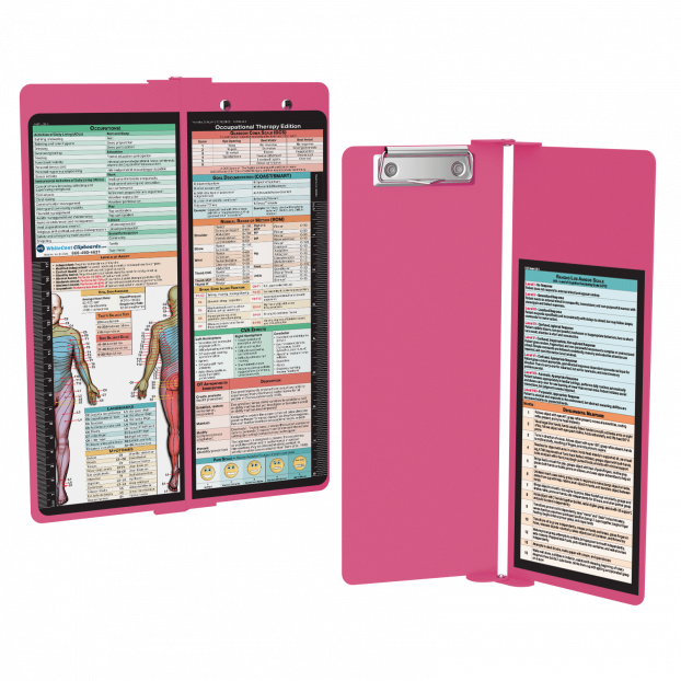 WhiteCoat Clipboard® Vertical - Pink Occupational Therapy Edition