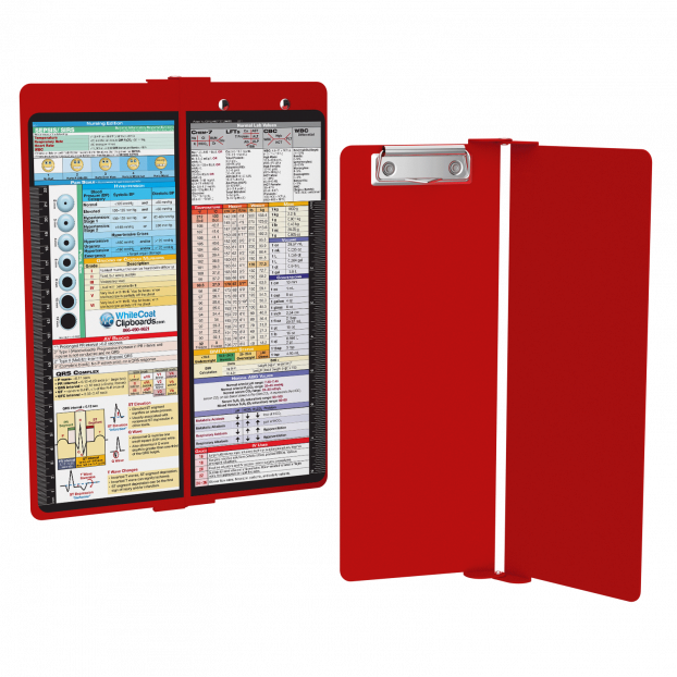 WhiteCoat Clipboard® Vertical - Red Nursing Edition