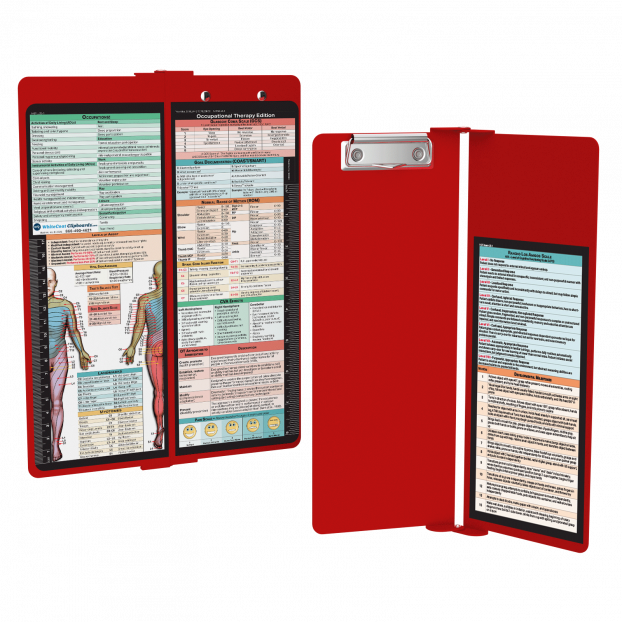 WhiteCoat Clipboard® Vertical - Red Occupational Therapy Edition