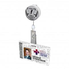 If You Fib I Will Paddle You  Button Badge Reel 
