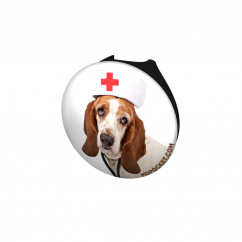 Basset Hound Nurse Stethoscope Button