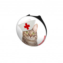 Nurse Kitty Stethoscope Button