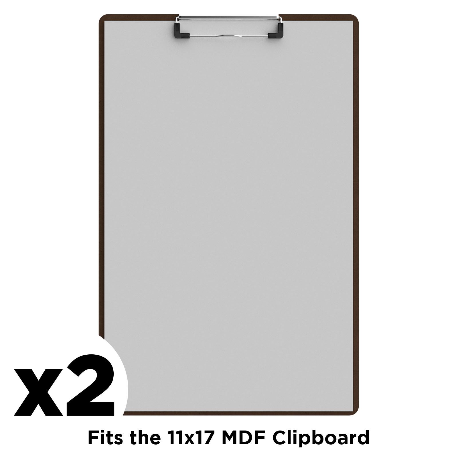 2 Pack Vertical 11 x 17 MDF Clipboard Notepad Blank