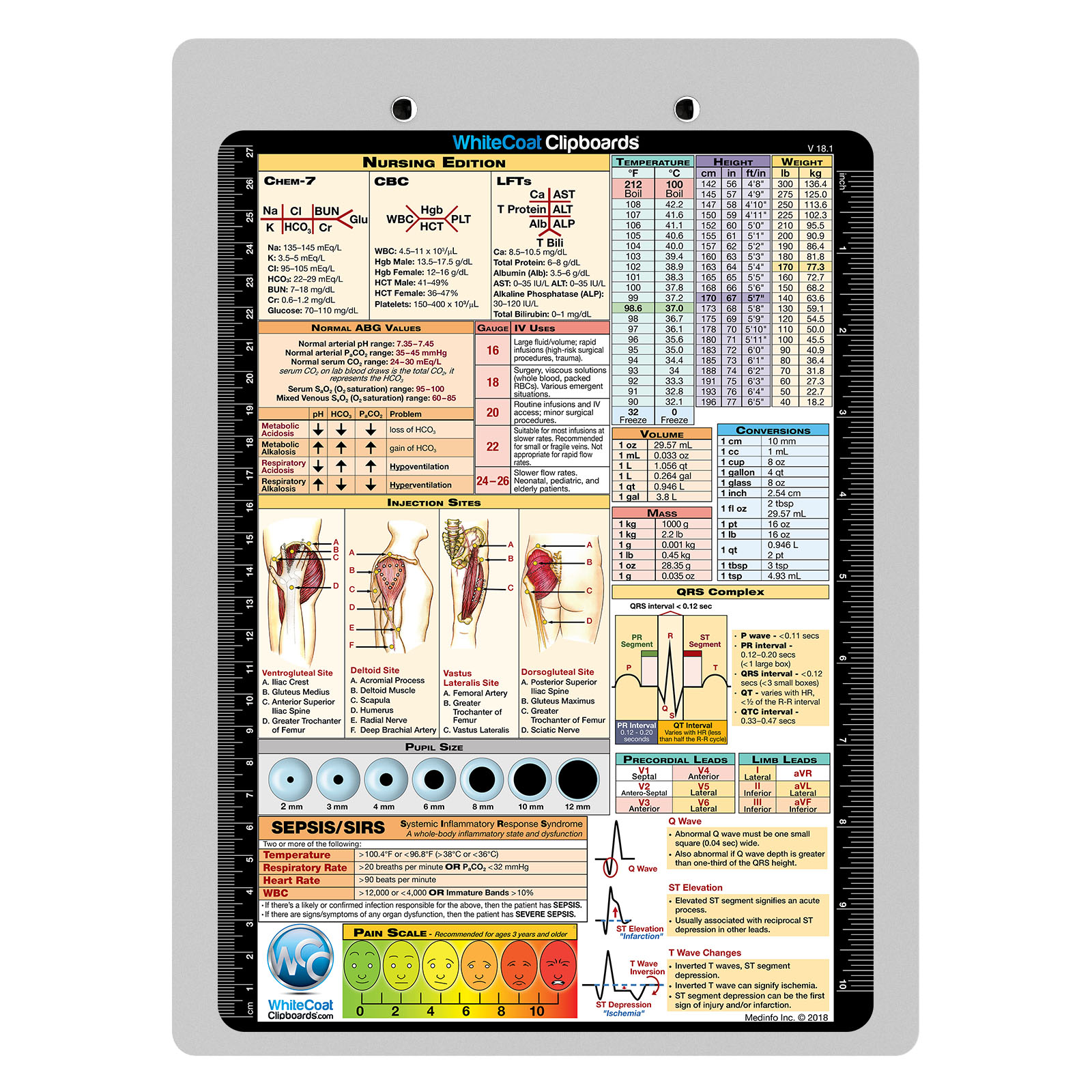 Nursing Clipboard Pieghevole Con Fogli Di Trucchi Per Ledizione